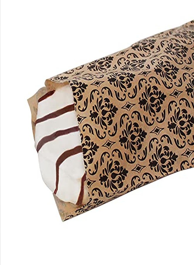 MOOCA 200 Pcs Damask Paper Gift Bags, Small Business, Jewelry, Candy, Popcorn, Cookie & Treat Bags - 4 W x 6 H in, Brown with Black Damask - Image 4